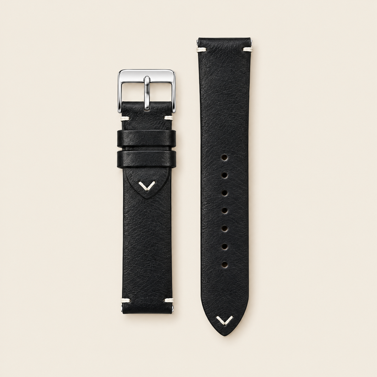 The Wax Leather Strap — Black