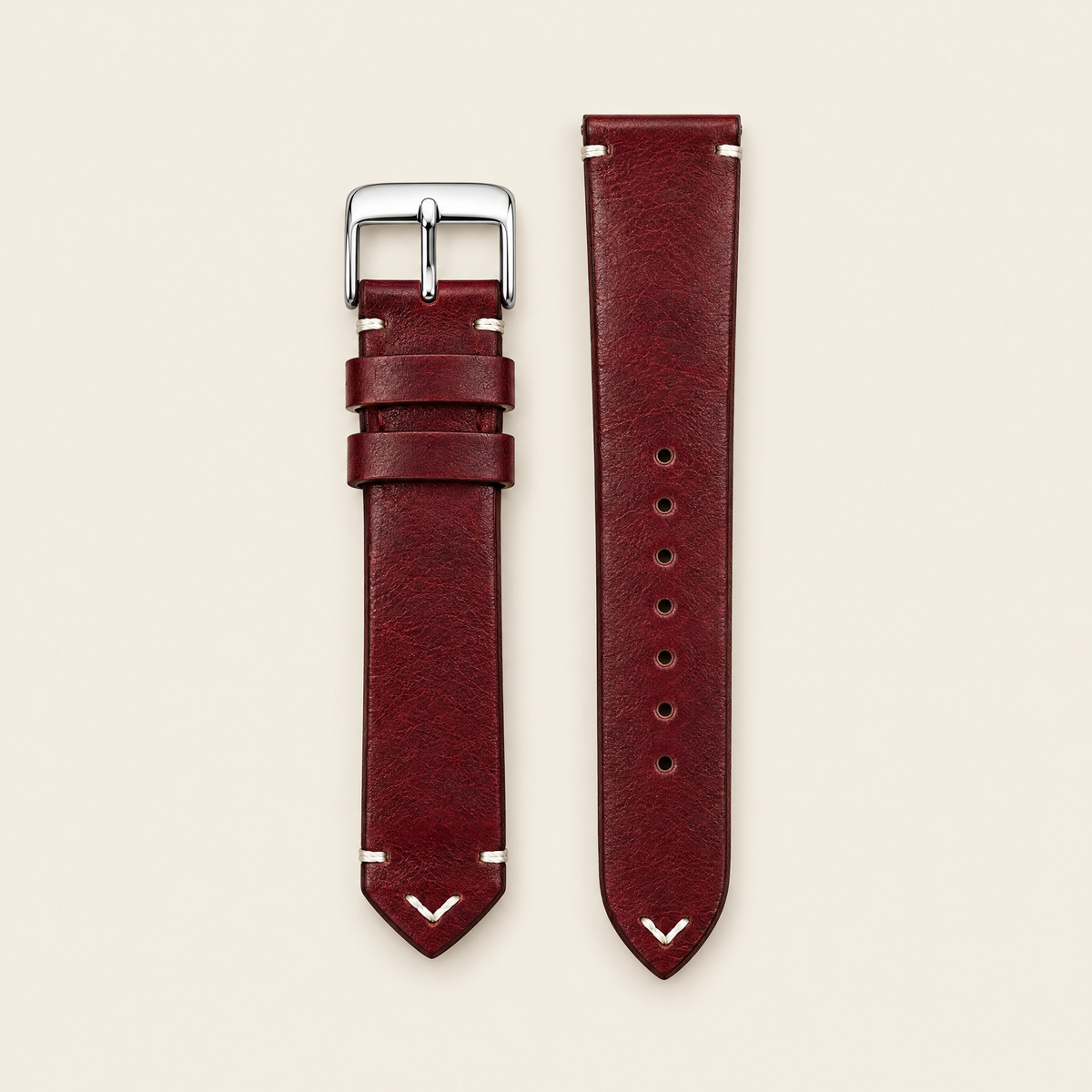 The Wax Leather Strap — Burgundy