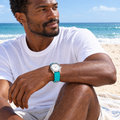 The FKM Dive Strap — Turquoise on the wrist